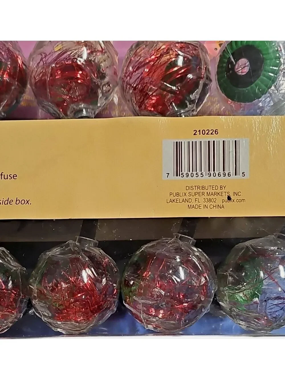 Publix Halloween Bloodshot Eyeball String Lights – 10 Bulbs – Tested & Working